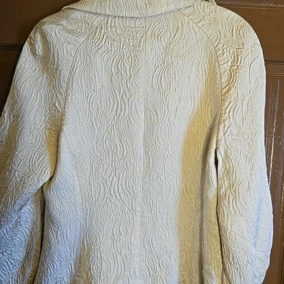 Jones N.Y.-Cream textured short cream jkt with belt Sz L - Picture 8 of 12